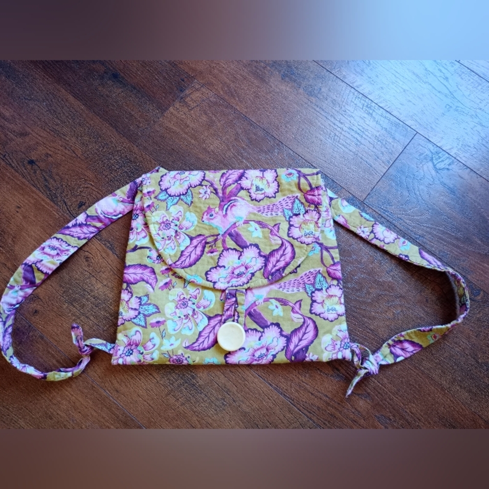 Juan Moon Designs Floral Squirrel Quilted Backpack